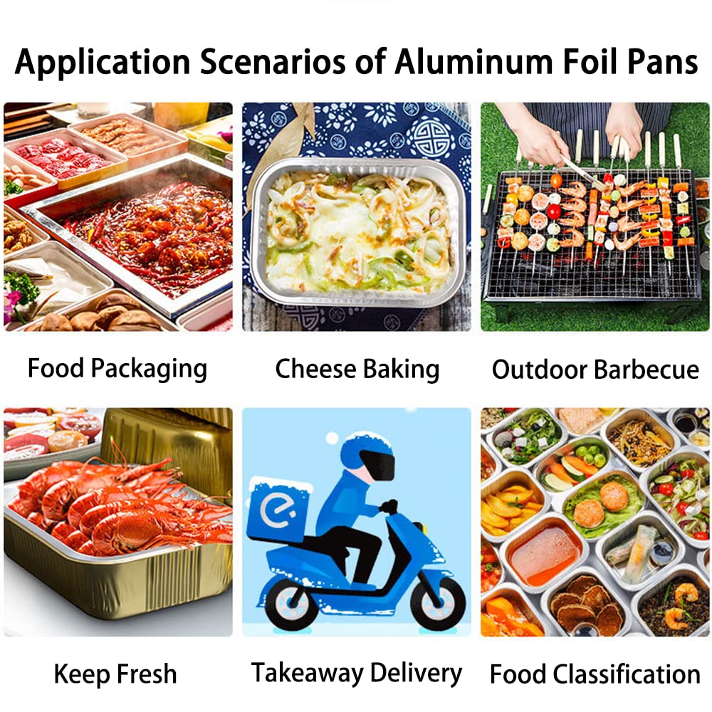 Golden Aluminum Foil Pans, Disposable Baking Pans, Thick Food