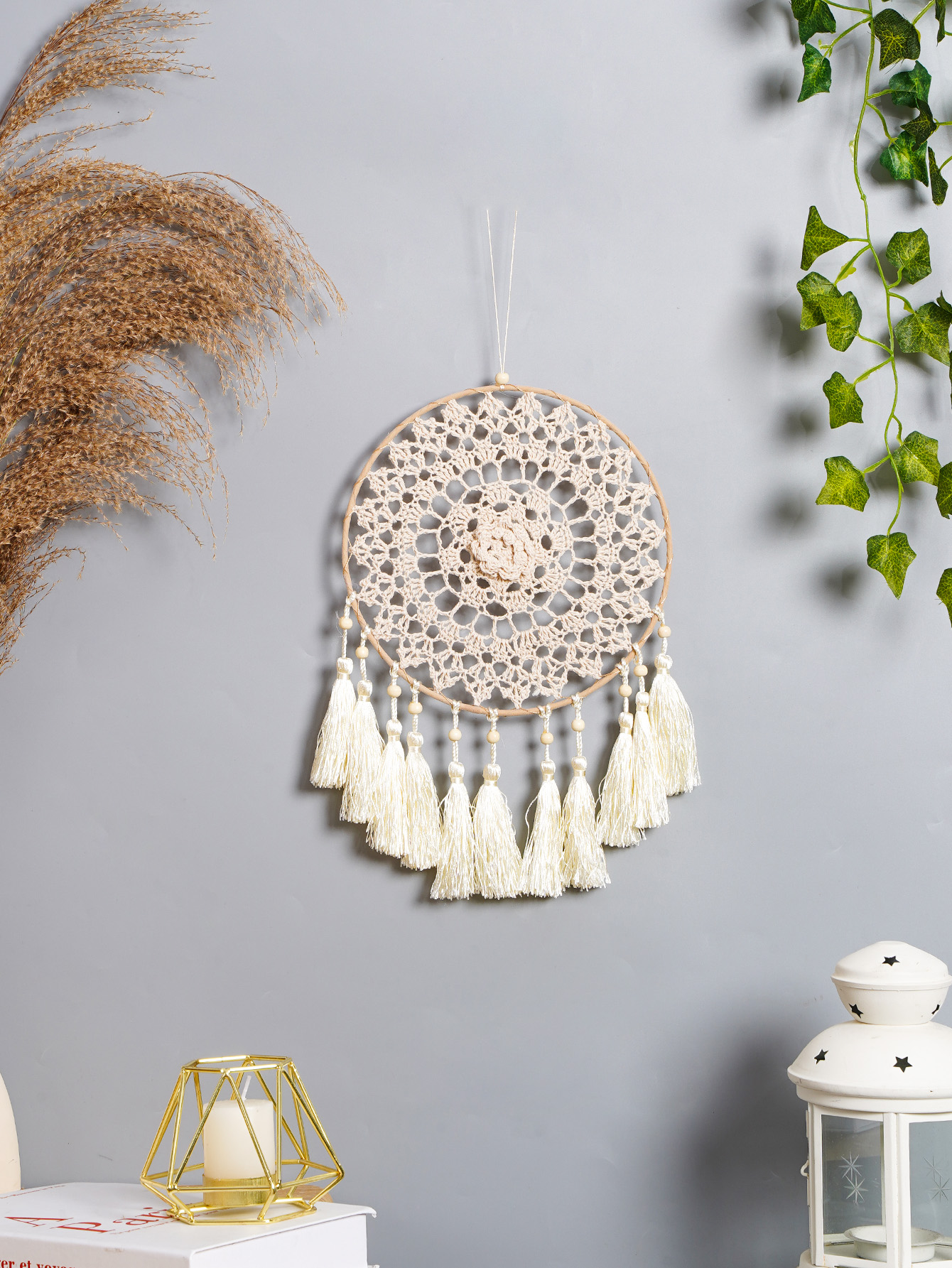 Nice Dream Macrame Dream Catchers for Bedroom Adult Wall Decor Large Boho  Hanging with 3 Woven Feather Tassels Home Decoration Ornament Craft Gift