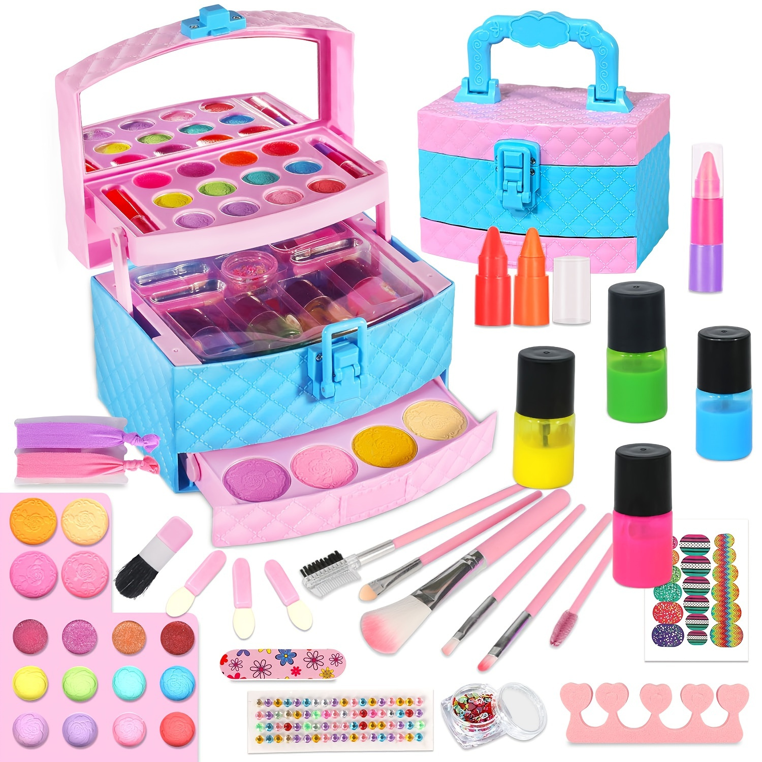 24Pcs Kids Makeup Kit for Girls Ages 8-12 Girls Makeup Toys with Mirror