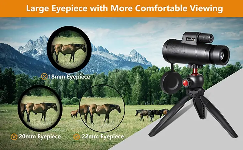 12x50 monocular telescope for adults kids friends high powered hd monocular for smartphone with cell phone adapter tripod for bird watching hiking hunting climbing traveling stargazing details 5