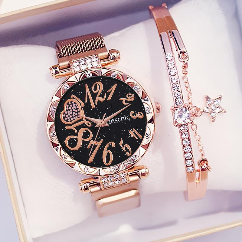 Rhinestone Women Watches Golden Watch Ladies Wrist - Temu