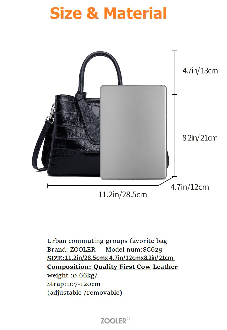 Elegant Crocodile Pattern Handbag, Women's Trendy Double Handle Shoulder  Bag With Adjustable Strap