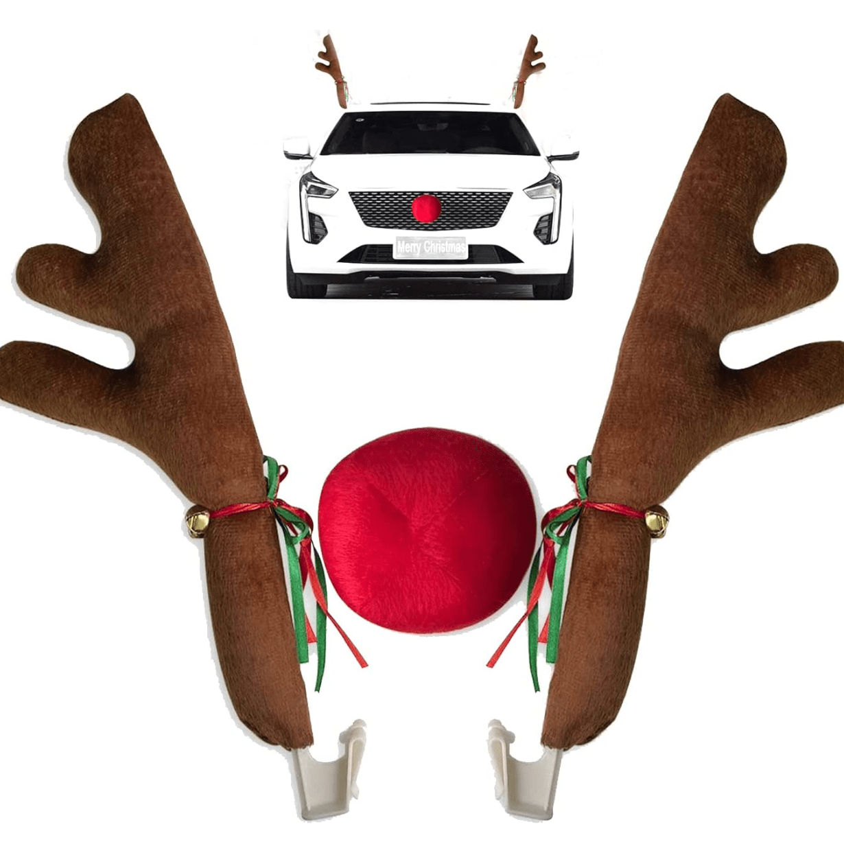 Hook Weihnachtsdeko Auto Rentier - Rentier Auto Deko, Rudolph mit