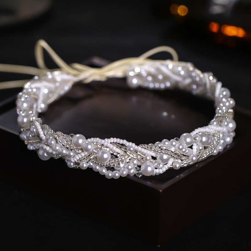 crystal   pearl hairband headband tiara for women bride   bridal wedding hair accessories jewelry band vine headband details 3