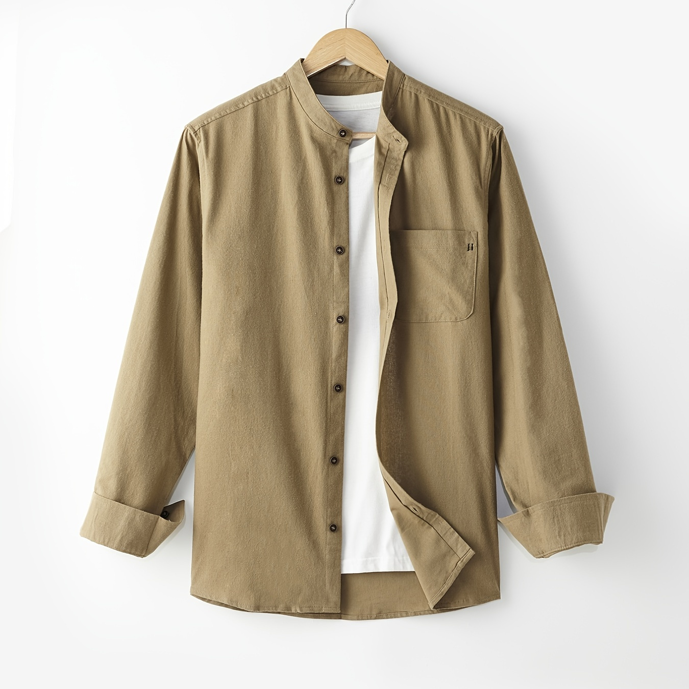 

Men's Casual Button-down Long Cotton Sleeve Shirt For Spring & Summer