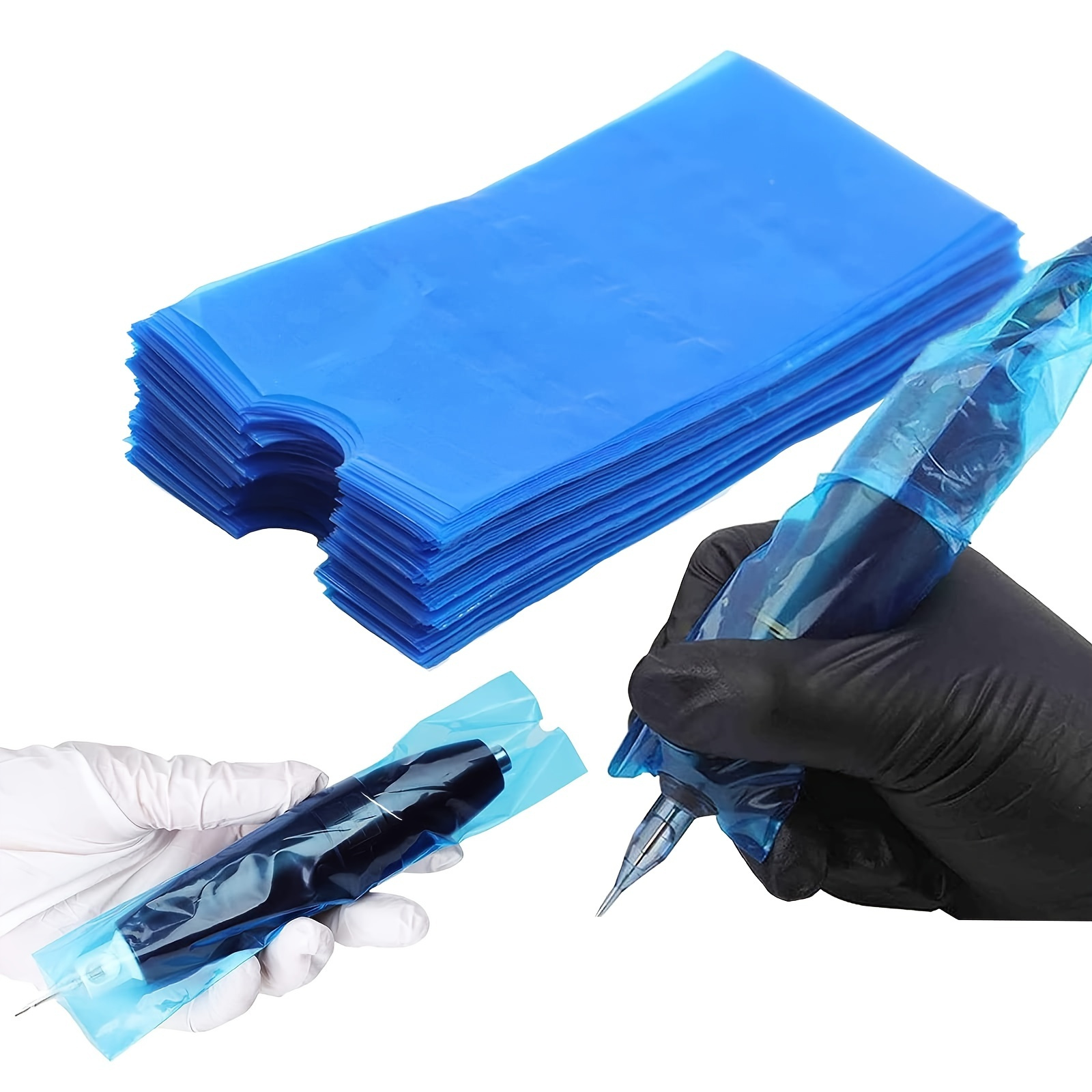 200pcs Pen Machine Sleeves Disposable Machine Bags Pen Type Bags Blue Plastic Protective Pen Bags