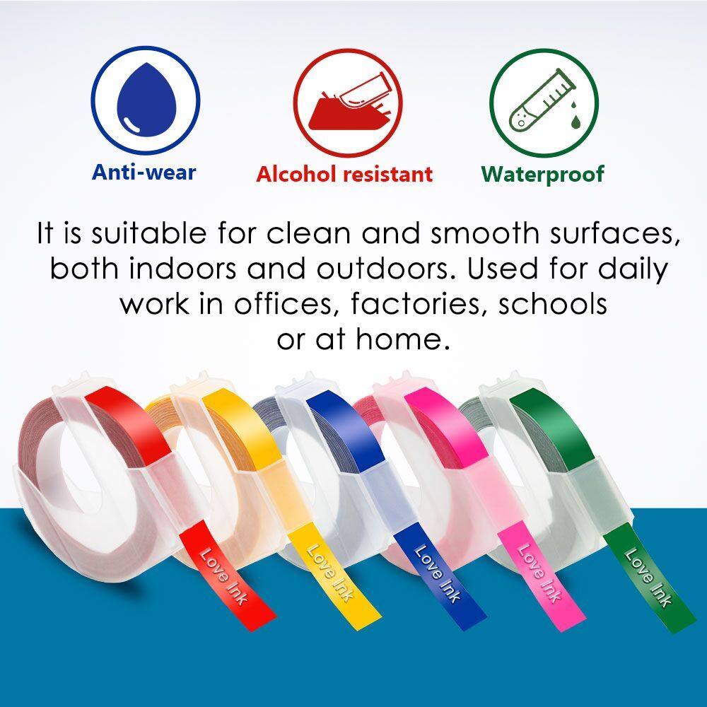 Motex E101 Label Maker With 5pcs 3d Embossing Tape 9mm Black Tape For