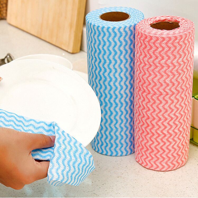 1 roll of   washable non woven cloth 50pcs per roll disposable dish towel lazy cloth suitable for   room bathroom toilet etc details 3