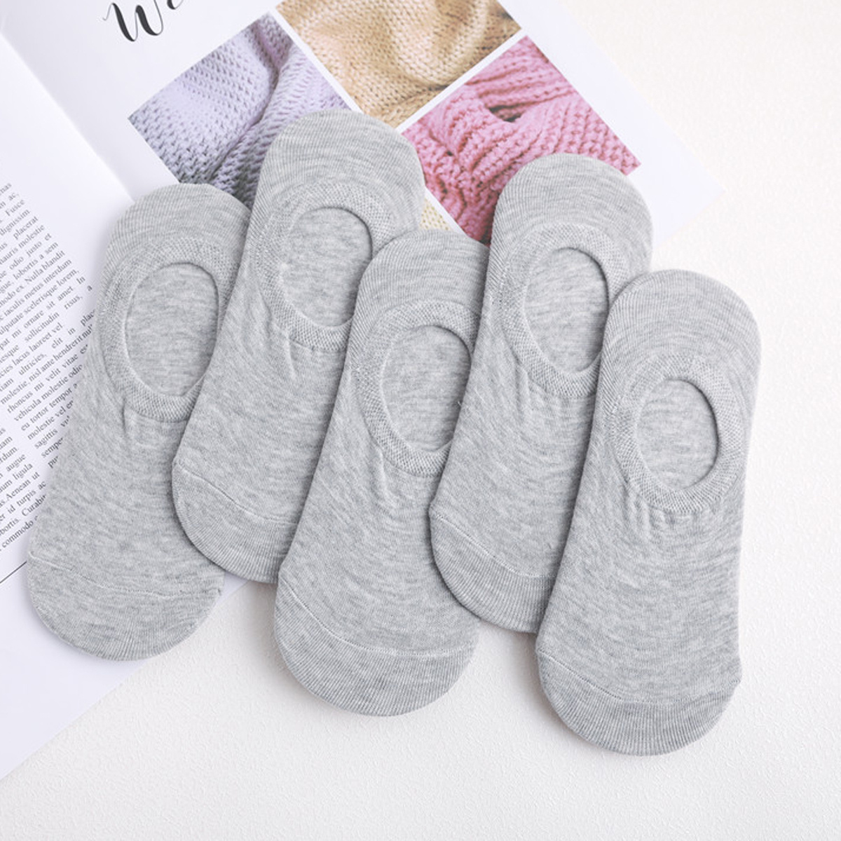 Women's Cotton Socks Silicone Anti skid Invisible Boat Socks