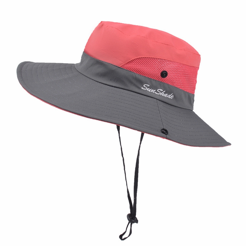 Sun Hats for Women Visors Hat Fishing Fisher Beach Hat UV Protection Cap  Black Casual Womens Summer Caps Ponytail Wide Brim Hat Red 