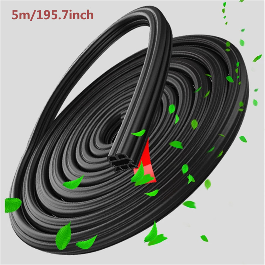 5m Car Door Hood Seal Strip Edge Noise Insulation Sealing Double-layer  L-shaped