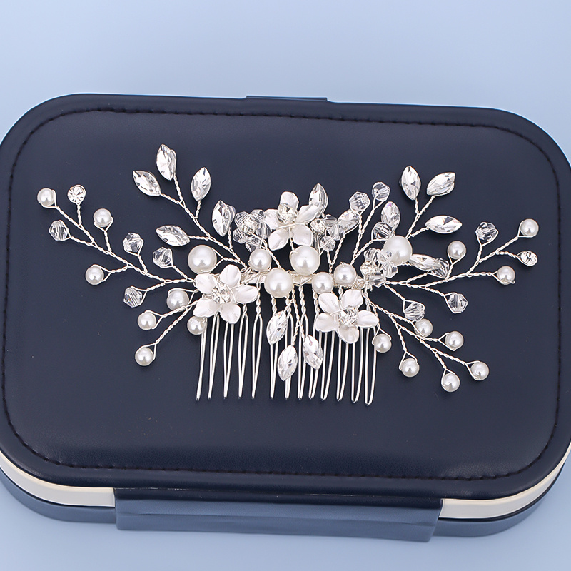 хрустальная свадебная гребень для волос, жемчужный свадебный гребень, свадебный гребень, заколка для волос, свадебный аксессуар для волос, детали 4