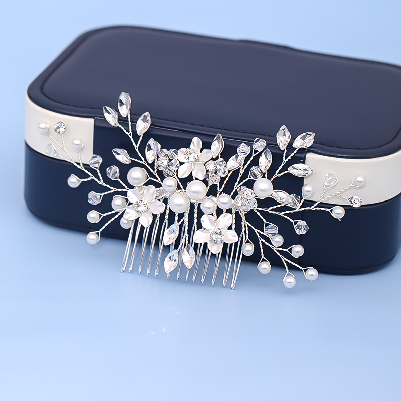 хрустальная свадебная гребень для волос, жемчужный свадебный гребень, свадебный гребень, заколка для волос, свадебный аксессуар для волос, детали 2