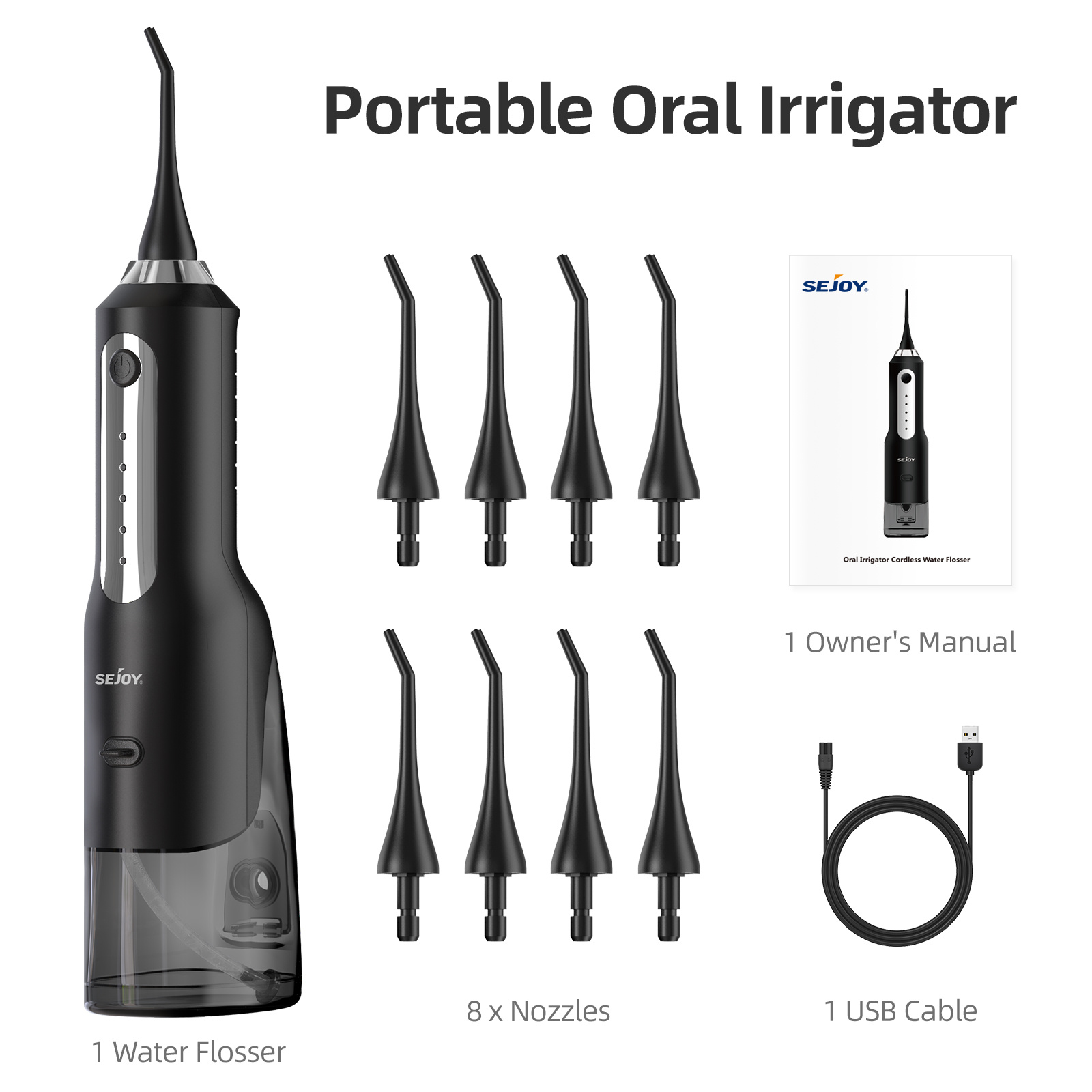 Jet dentaire portable, hydropulseur de voyage mécanique, élimine le caséum, pas besoin d'électricité pour cet irrigateur dentaire sans fil, Jet  Dentaire Doux