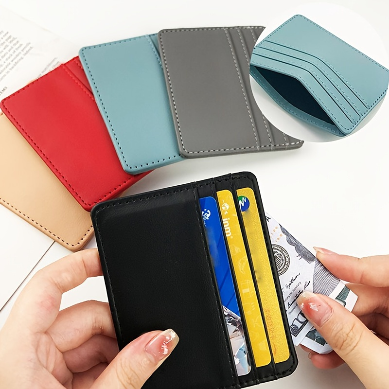Mini Short Credit Card Holder Zipper Around Coin Purse Pu Leather Card  Organizer Wallet 4 33 X3 15 X0 79 - Bags & Luggage - Temu
