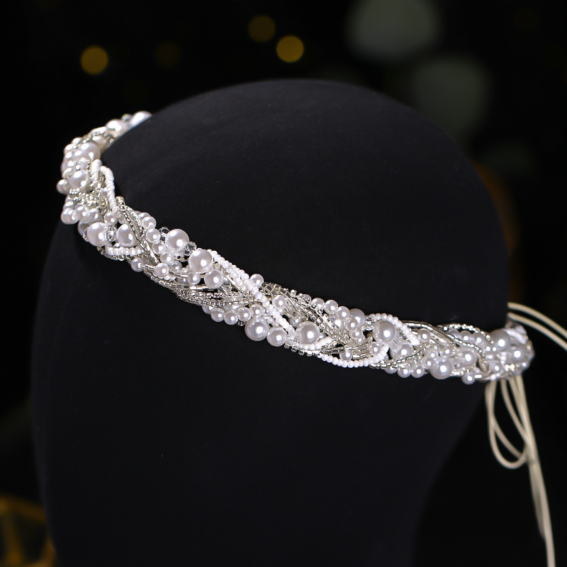 crystal   pearl hairband headband tiara for women bride   bridal wedding hair accessories jewelry band vine headband details 5