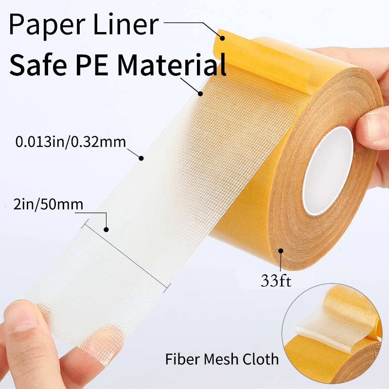 Wiueurtly Duct Tape Double Sided Fabric Tape Heavy Duty Durable Duct Cloth Tape Easy to Without Super Sticky for Carpets Rugs and Clothing Etc, Size