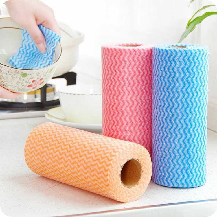 1 roll of   washable non woven cloth 50pcs per roll disposable dish towel lazy cloth suitable for   room bathroom toilet etc details 0