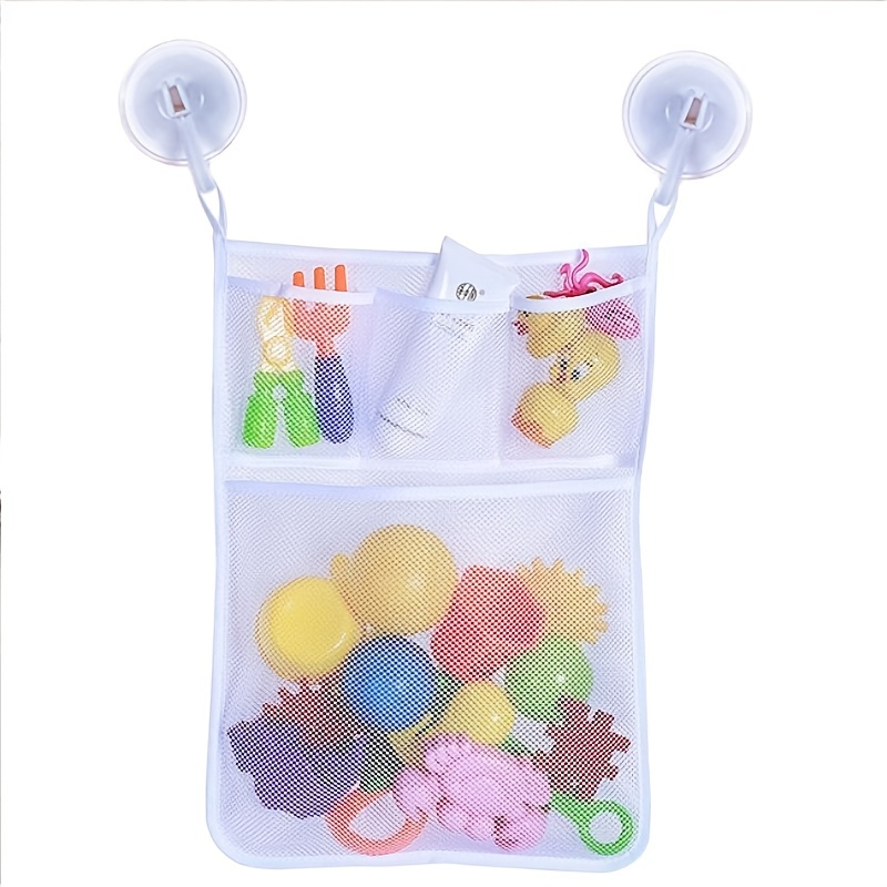 Organizador de juguetes de baño para bañera, soporte de juguete de bañera  100% silicona para evitar manchas, arañazos, secado rápido, fácil de