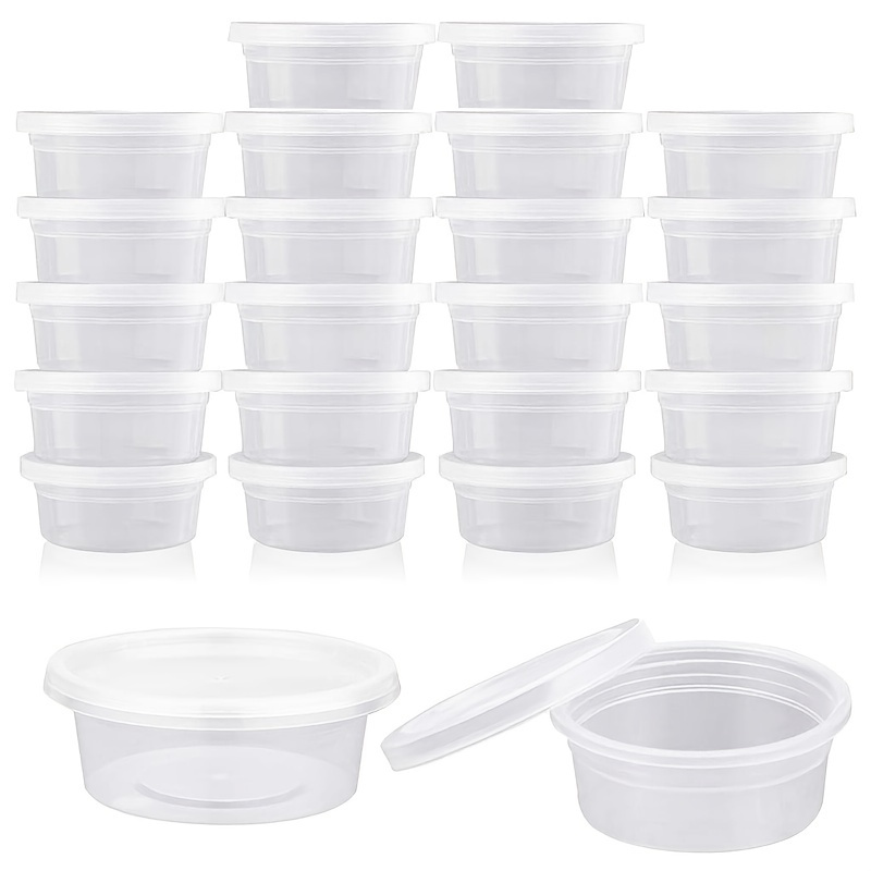 24pcs Small Clear Plastic Containers Round Organizer Boxes For Jewelry 