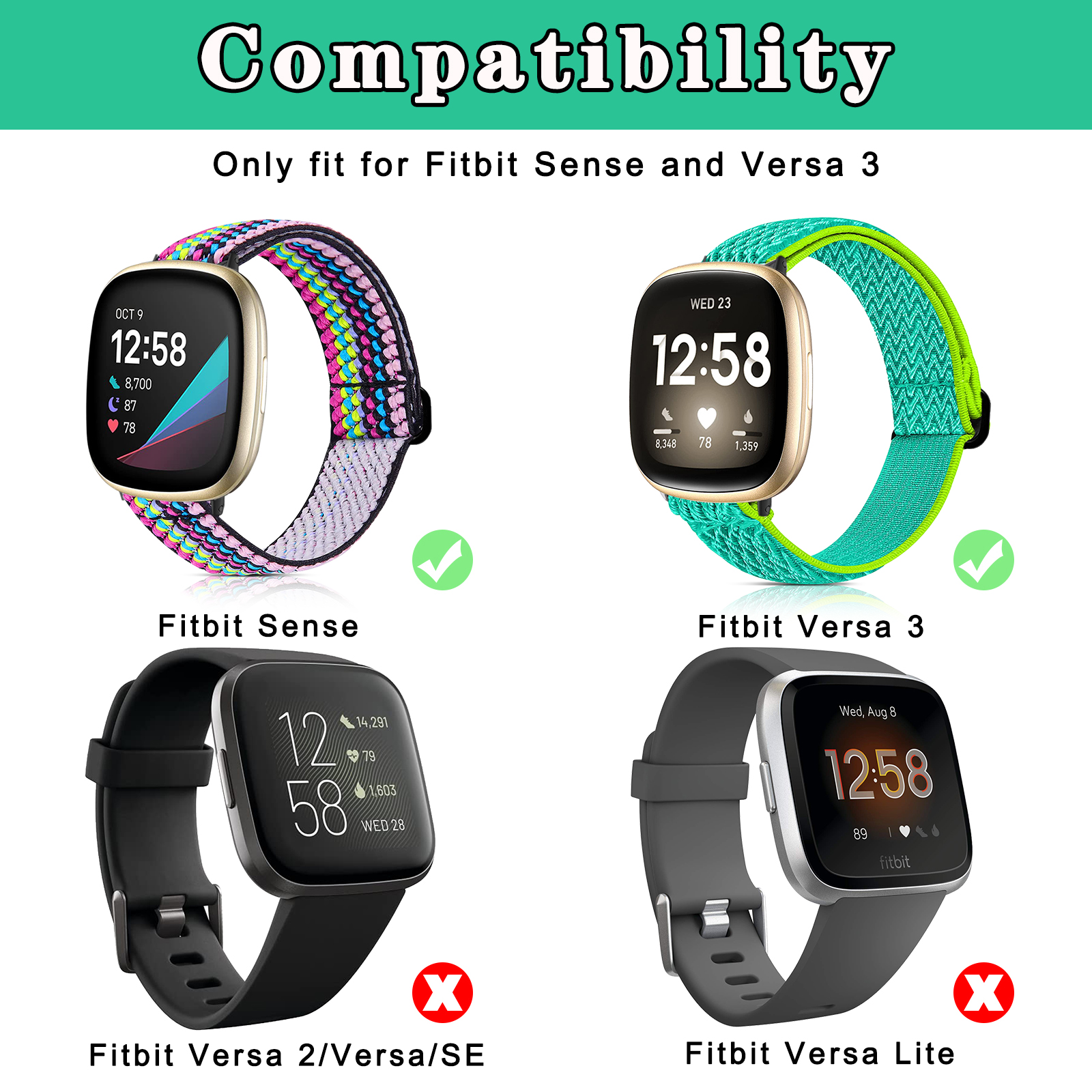 3 Paquetes Fitbit Versa 4 Band/Fitbit Versa 3 Band/Fitbit - Temu