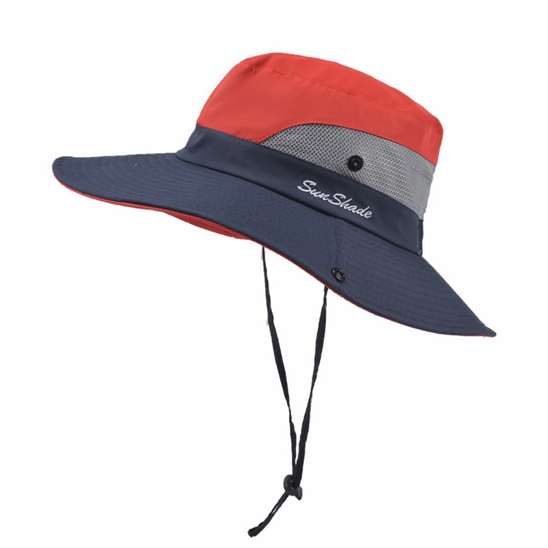 Summer Sun Hat, Fishing Hat with Rope, Fashion Casual Ponytail Hat, UV Protection Visor Sun Wide Brim Beach Sun Visor Hat,Temu