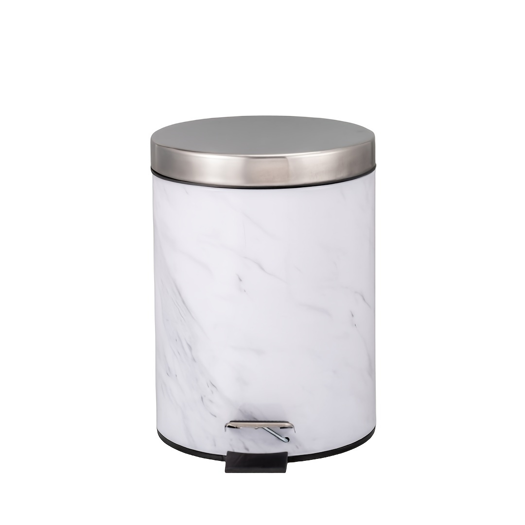 1.3 Gallon Rectangle Metal Lidded Trash Can With Removable Liner And Handle  - Compact And Stylish Garbage Bin For Bathroom, Kitchen, Craft Room,  Office, And Garage - Temu