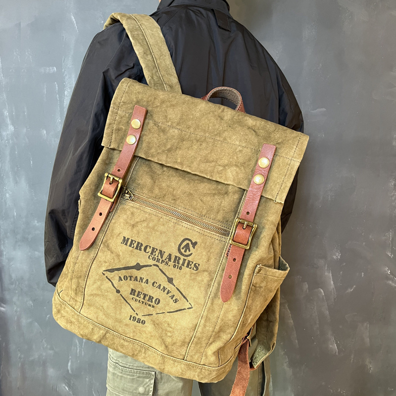 Durable Vintage Canvas Travel Backpack 