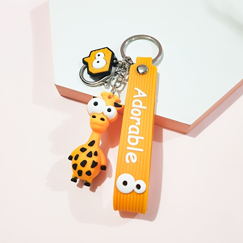 TOXI Mignon zèbre Girafe drôle Jouet Porte-clés Dessin animé PVC Porte-clés  Style Punk Pendentif Animaux Porte-clés pour Femmes Enfant Voiture