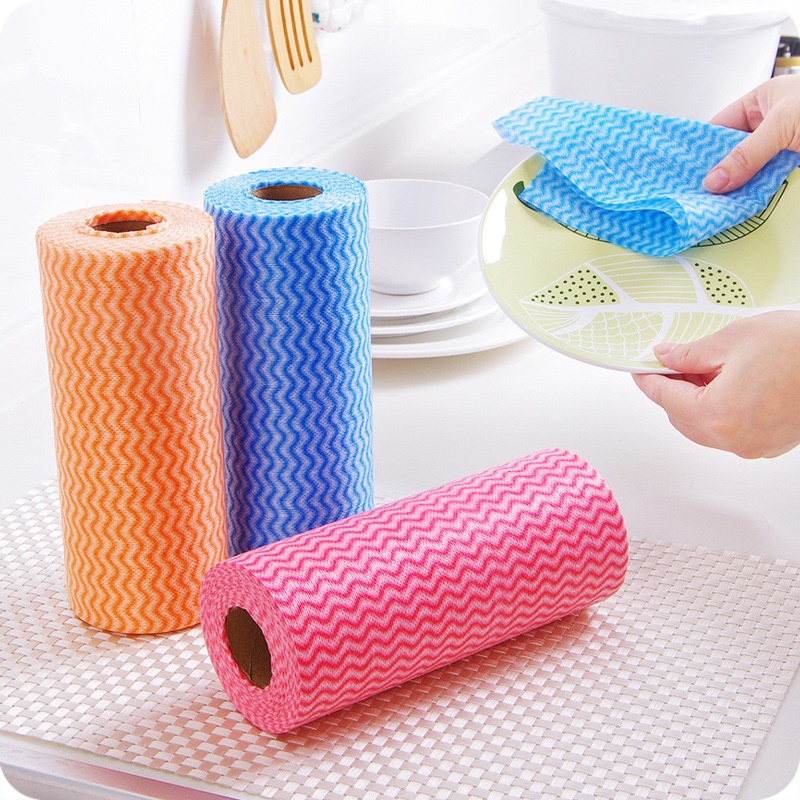 

1 Roll Of Oil-free Washable Non-woven Cloth, 50pcs Per Roll Disposable Dish Towel, Lazy Cloth, Suitable For Kitchen, Living Room, Bathroom, Toilet, Etc