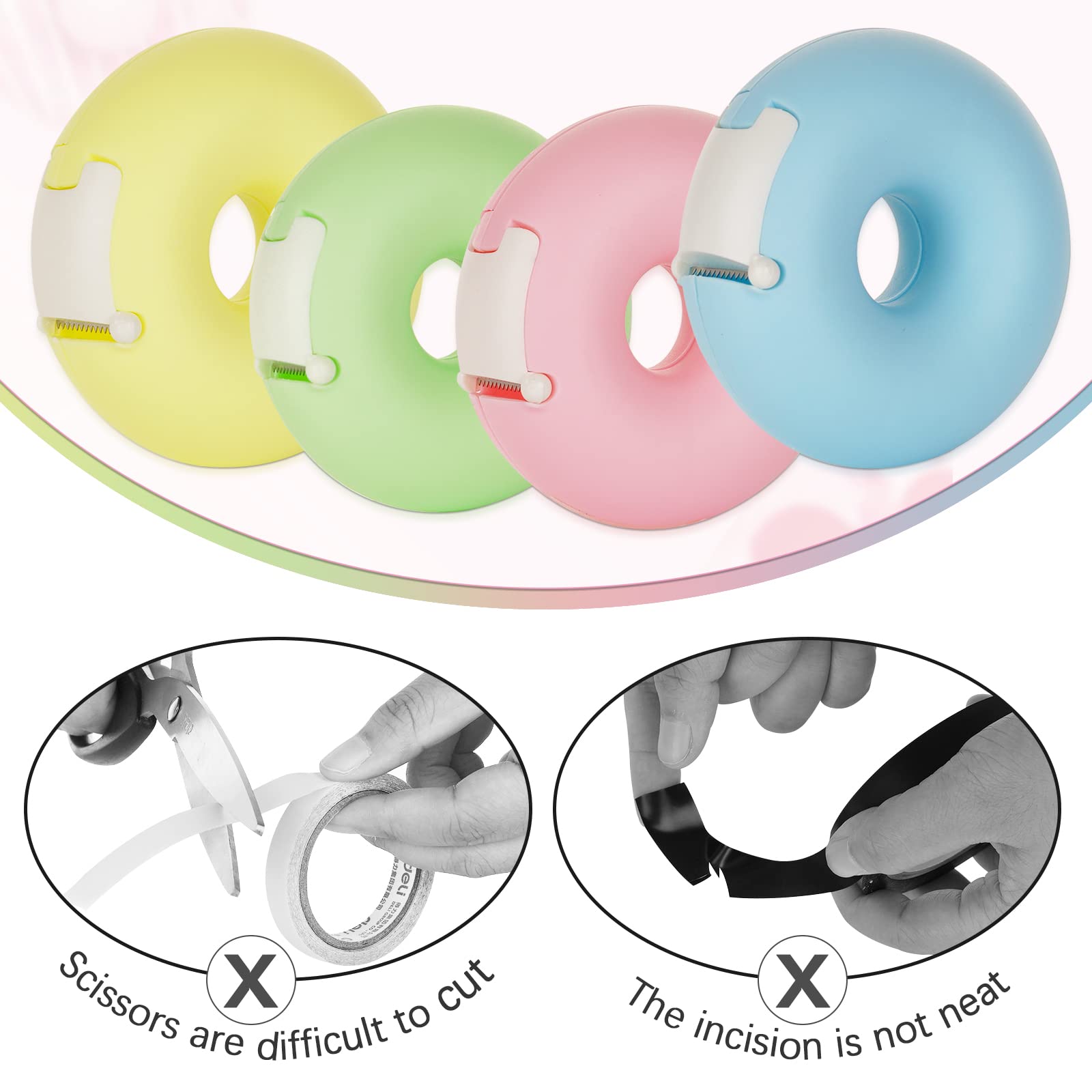 1pc Candy Color Tape Dispenser Cute Roll Tape Organizer Desk Home ...