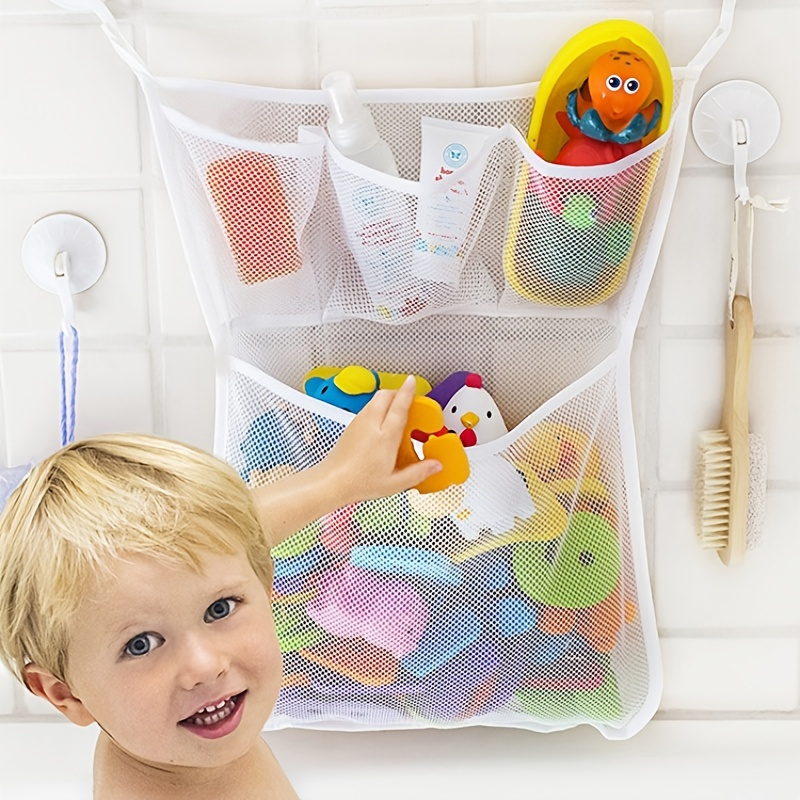Organizador de juguetes para baño, múltiples formas de colgar