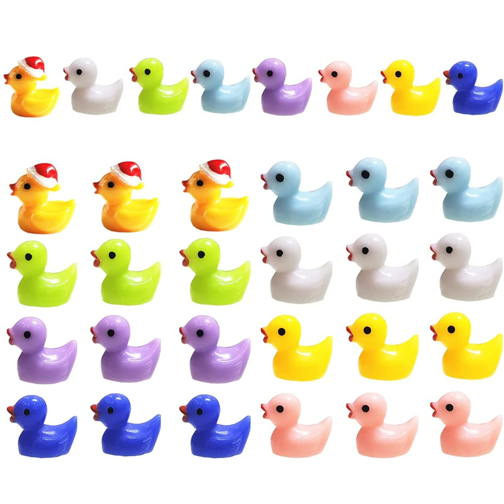 Wholesale 80 Pcs Tiny Ducks Mini Resin Duck Colorful Mini Duck