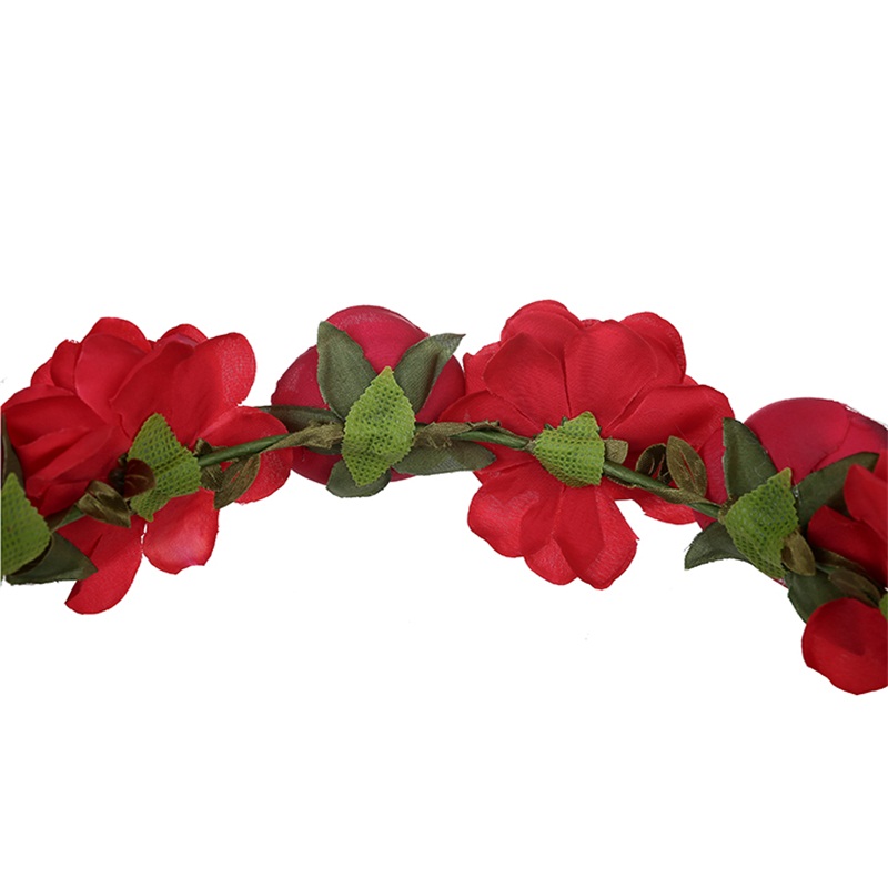 Simulation Rose Hairpin Holiday Wreath Hair Band Headdress Flower Crown Headband Floral Wedding Bridal Hair Hoop details 13