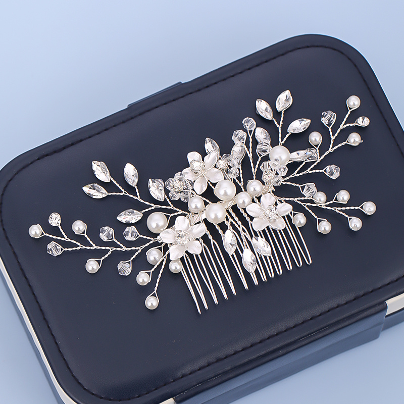 хрустальная свадебная гребень для волос, жемчужный свадебный гребень, свадебный гребень, заколка для волос, свадебный аксессуар для волос, детали 3