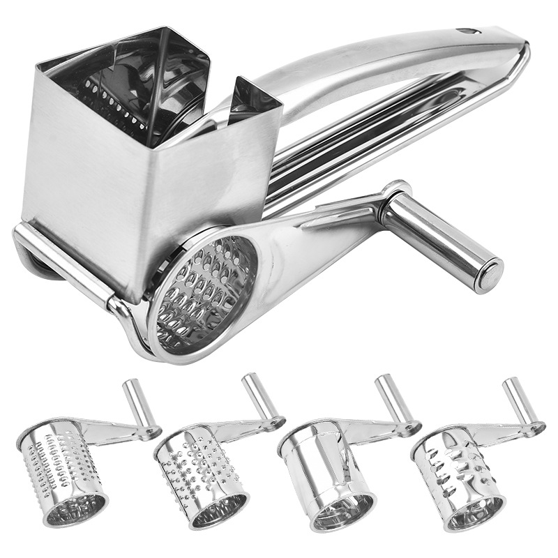 Rotary Cheese Graters For Kitchen Manual Hand Crank Handheld Cheese Cutter  With 3 Stainless Steel Drum Grater Cheese Chocolate