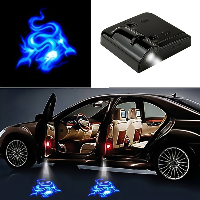 2pcs/set Universal Car Door LED Welcome Projector Light, Logo Ghost Shadow  Night Lights Wireless Car Accessories Car Courtesy Lamp Kit