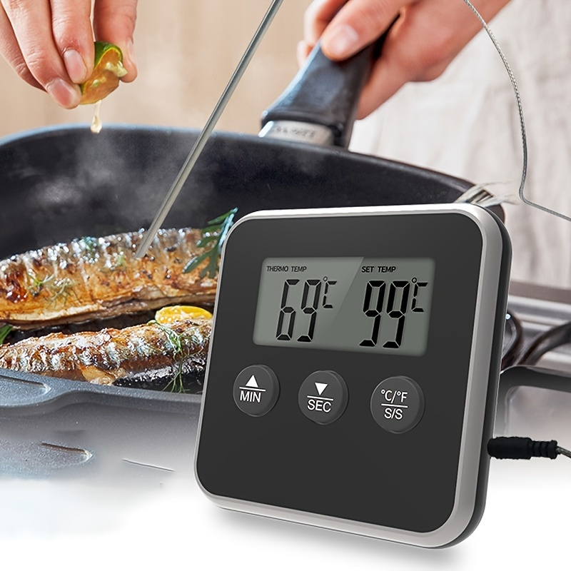 Meat Thermometer Digital Instant Read Kitchen Cooking Food Candy Thermometer  Timer With Stainless Steel Probe Magnet For Oil Deep Fry Bbq Grill Smoker  Baking Liquids Beef Oven Thermometer - Temu