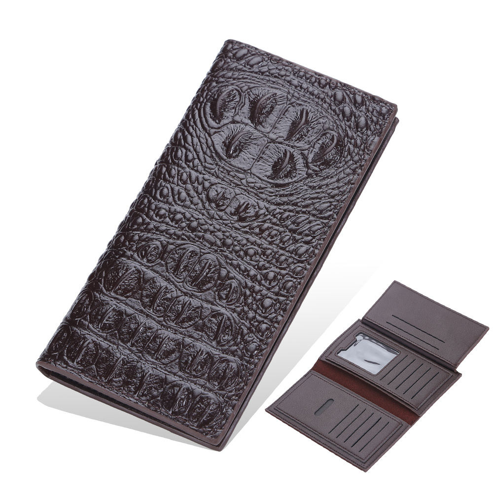 Men's Long Wallet European And American Crocodile Head Multi-card