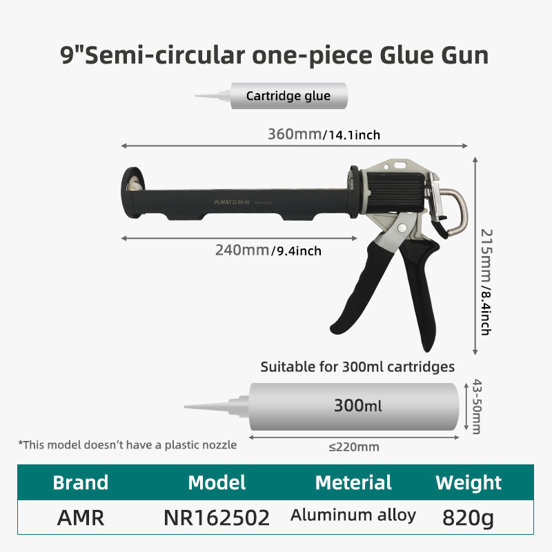 9 inch 15 inch Heavy-Duty Caulking Gun Aluminum Alloy Manual Caulk Gun for  Windows Doors Household DIY Construction Tools