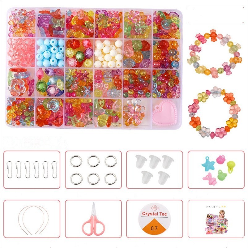 Bead For Jewelry Making Kit, Kids Unicorn DIY Bead Bracelets Making Kit,  Art And Craft Kits DIY Bracelets Necklace Hairband And Rings Toy For Age 6 7