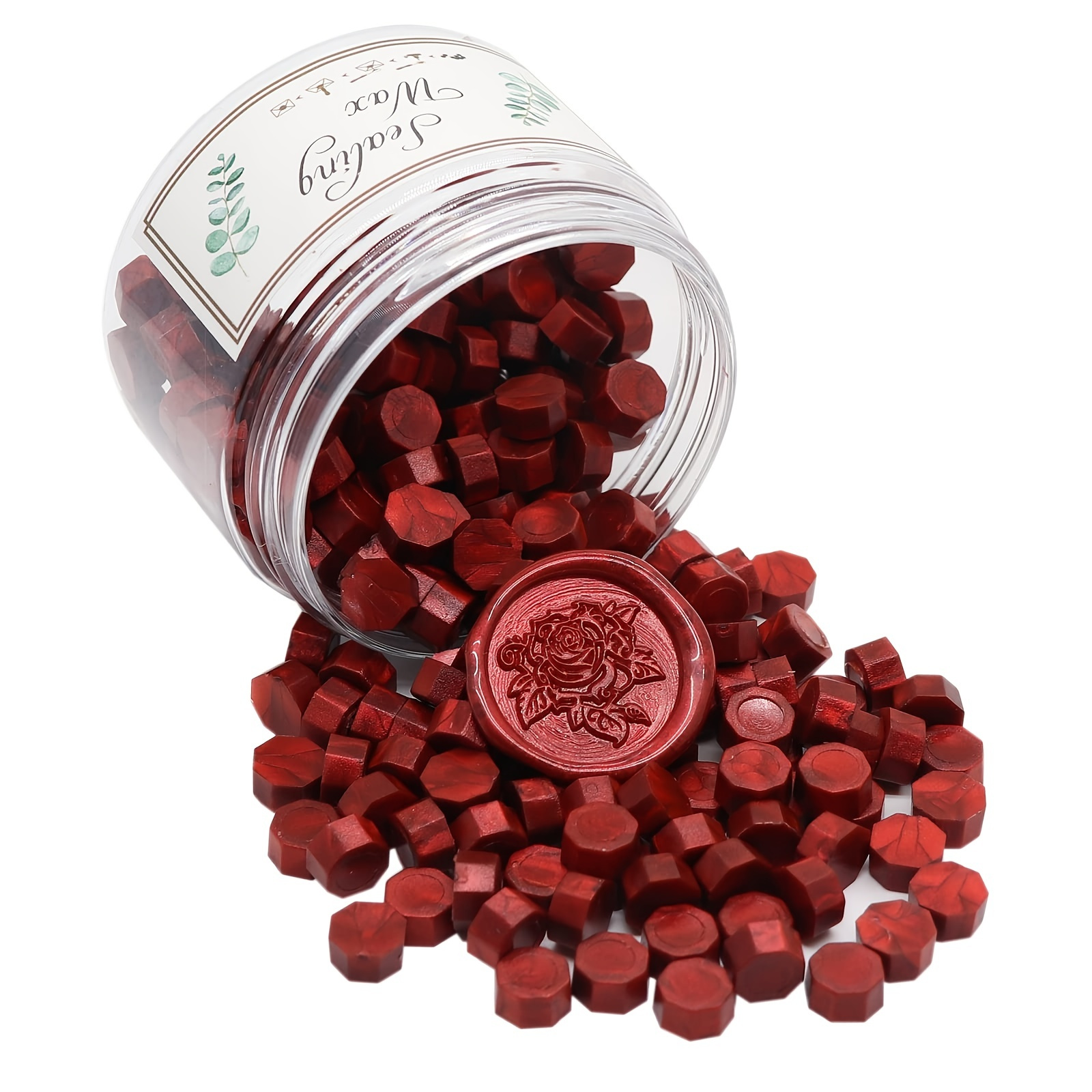 Red Sealing Wax Beads in Tin with Spoon