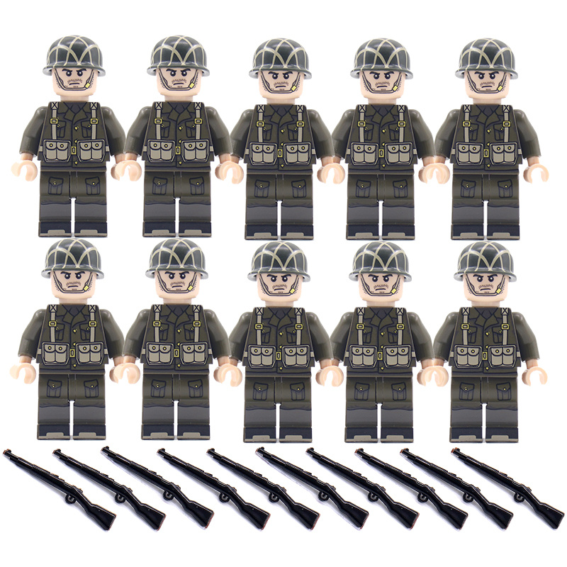 10 Types Army Building Blocks Soldier Figures Childrens - Temu