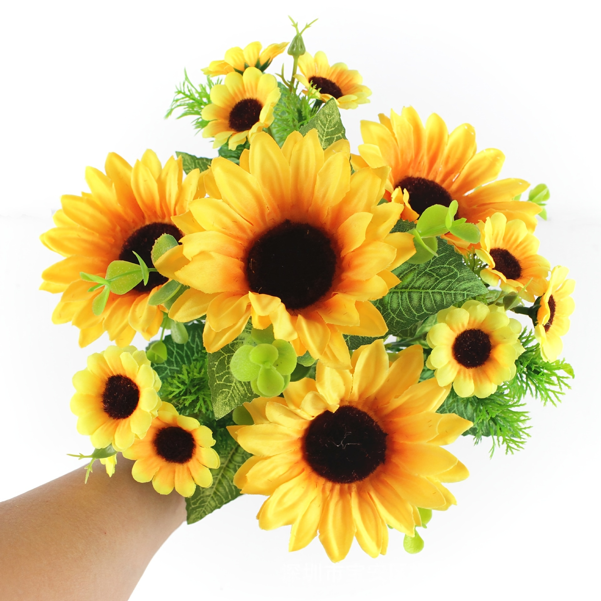 1 Pacco Di Fiori Artificiali Di Girasole Con Stelo, 7 Rami Di Girasoli  Finti Per Decorazioni Per La Casa, Interni Ed Esterni, Matrimoni,  Centrotavola