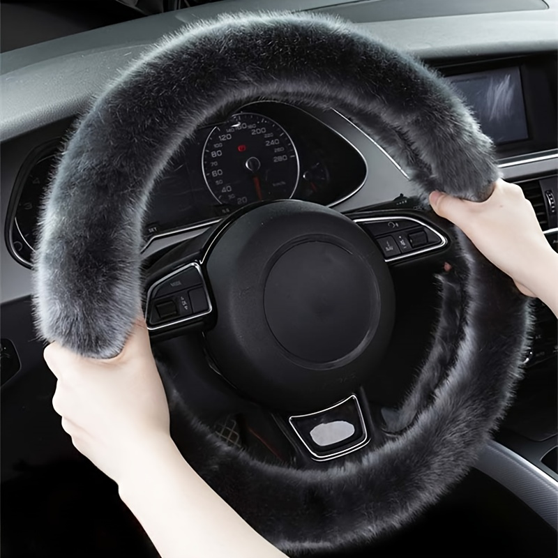 Soft Warm Plush Wave Design Car Steering Wheel Cover Fall - Temu