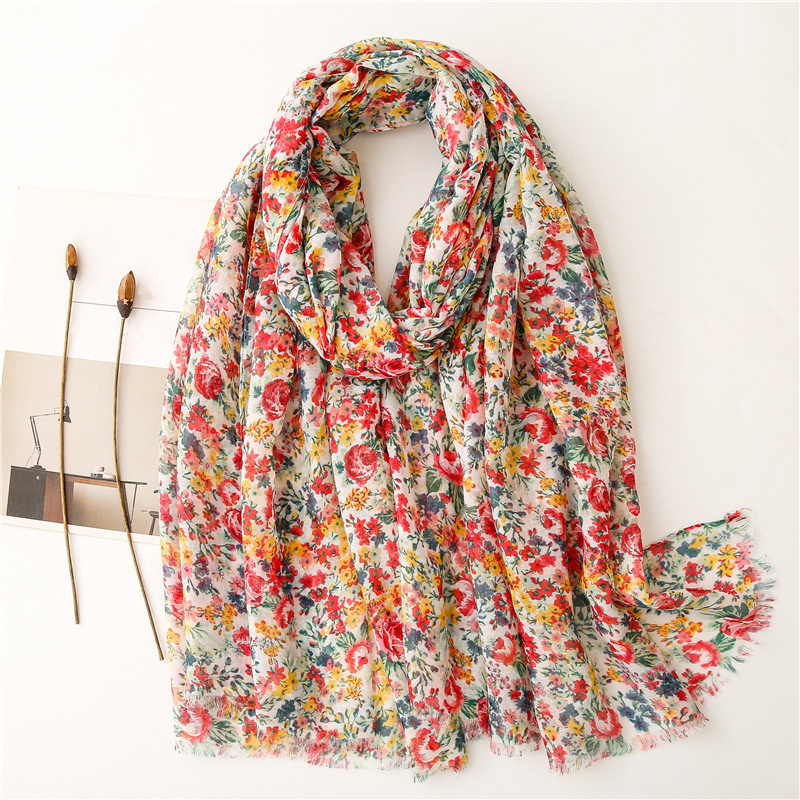 Print Winter Floral Scarf