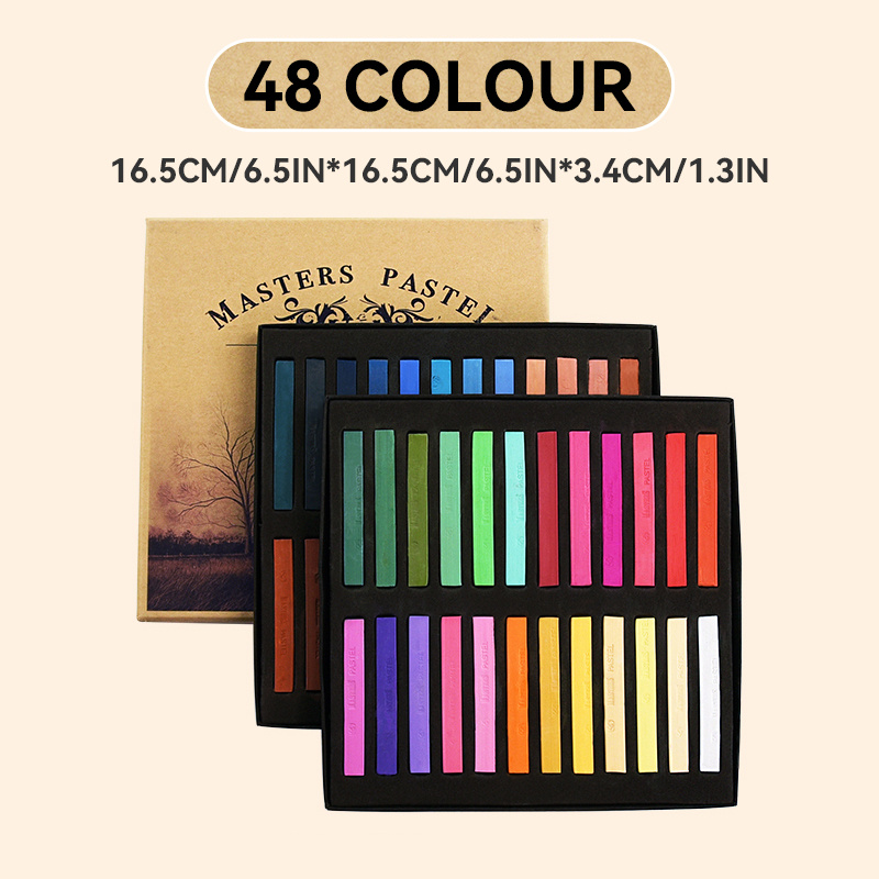 School Smart Square Chalk Pastels Assorted Colors Set of 48