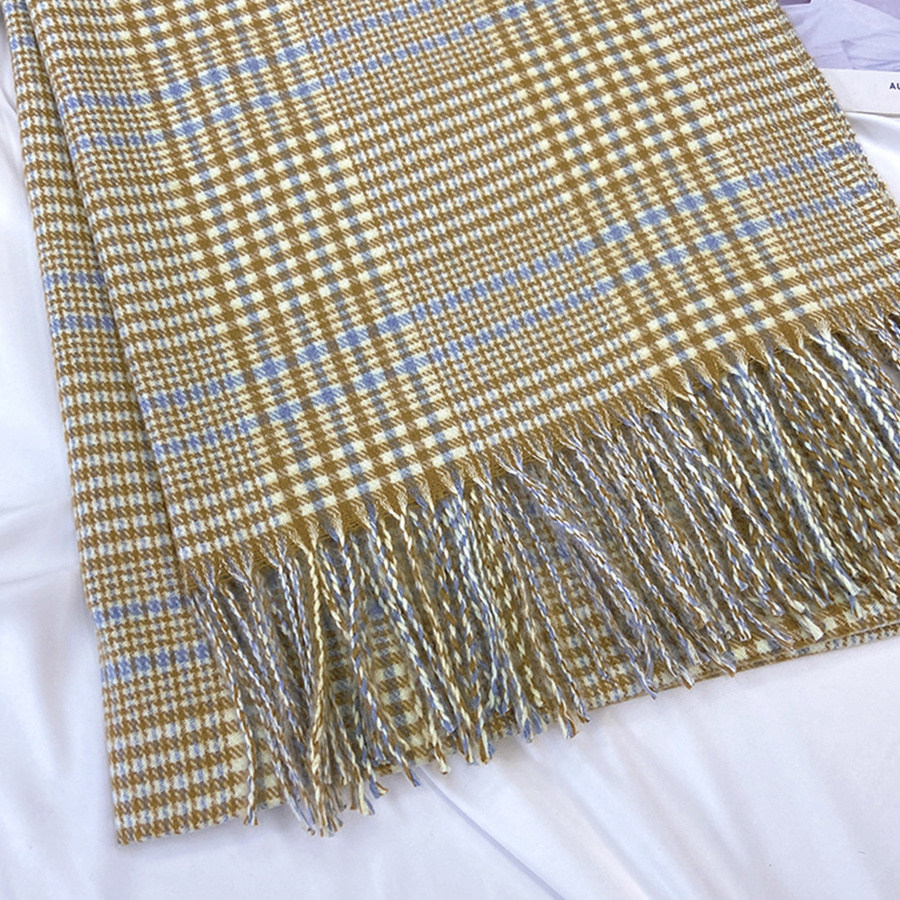 Wander Agio AIR-Scarf For Women - Winter Plaid Scarfs Long Scarves Colorful Blanket Warm Tassel Wraps Shawl Stole For Ladies Scarves For Women