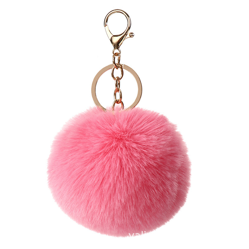 Colored Pom Pom Keychain Bulk Heart Fluffy Fur Puff Ball Key Chain Faux  Rabbit Fur Pompoms Keyring for Women