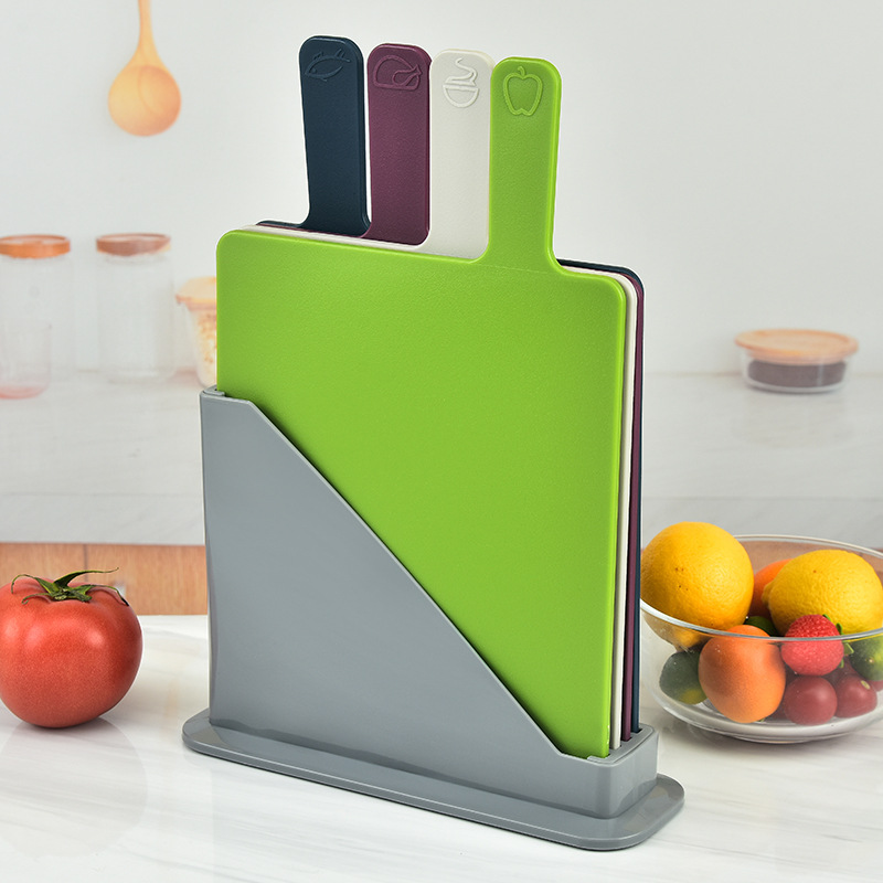 Cutting Boards for Kitchen Plastic Chopping Board Set of 4 with Non Slip  Feet